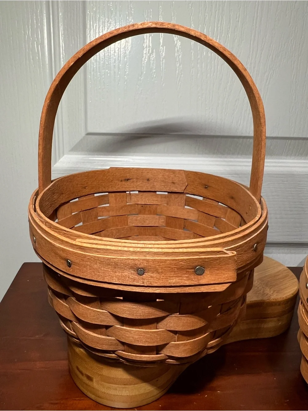 Vtg Longaberger Pair (2) Handwoven Basket with Brass Nameplates 1992